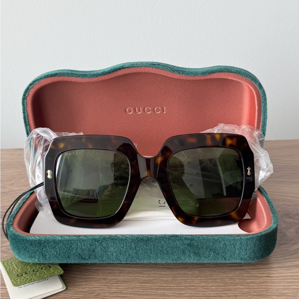 Gucci Brown Square Frame Sunglasses - Picture 1 of 5